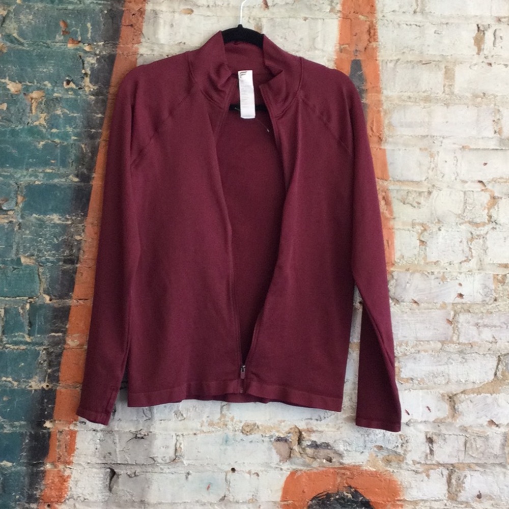 Fabletics Red Zip-Up Jacket Size L